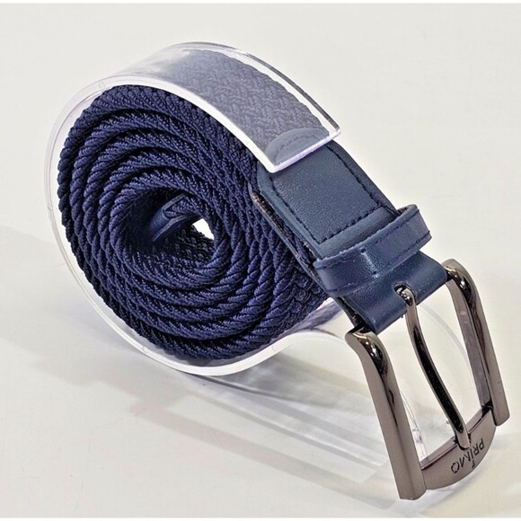 CCN Men's L 43" x 1.25" Primo Golf Navy Blue Woven Braided Stretch Elastic Belt - Picture 1 of 3